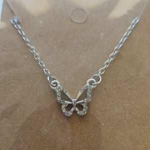 Elegant Silver Butterfly Pendant Necklace